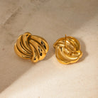 BELINDA WAVE TITANIUM STEEL EARRINGS-2