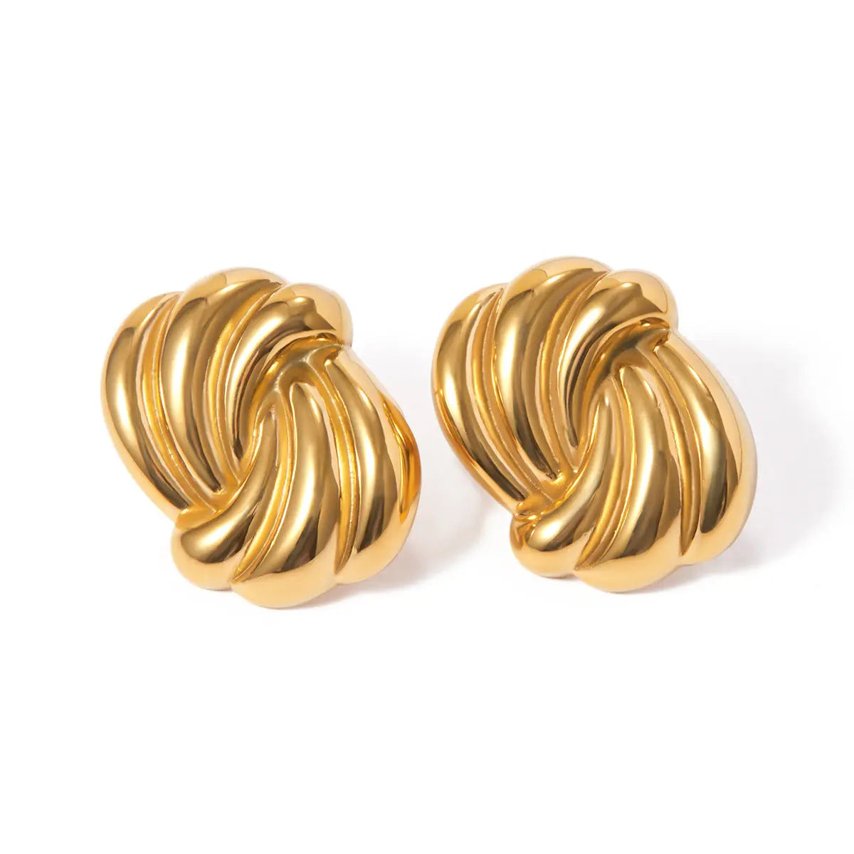 BELINDA WAVE TITANIUM STEEL EARRINGS-4