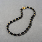 BLACK AGATE BEADED IMMUNE ENHANCING SHORT NECKLACE-2