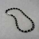 BLACK AGATE BEADED IMMUNE ENHANCING SHORT NECKLACE-3