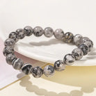 BLACK AND WHITE SPECKLED AGATE BRACELET-3