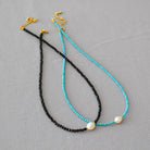 BLACK SPINEL TURQUOISE LOVE COMING NECKLACE-1