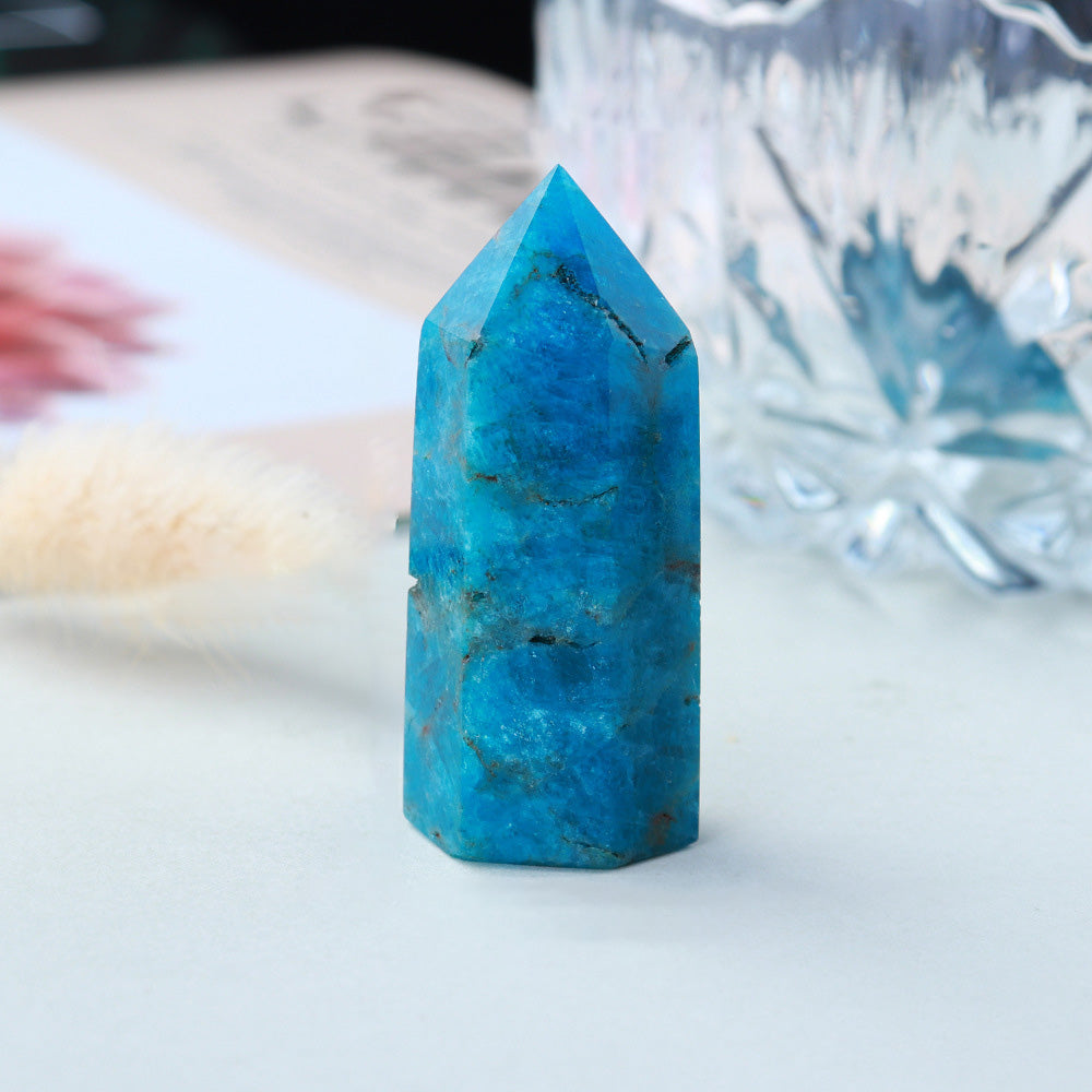 BLUE APATITE CRYSTAL TOWER-4