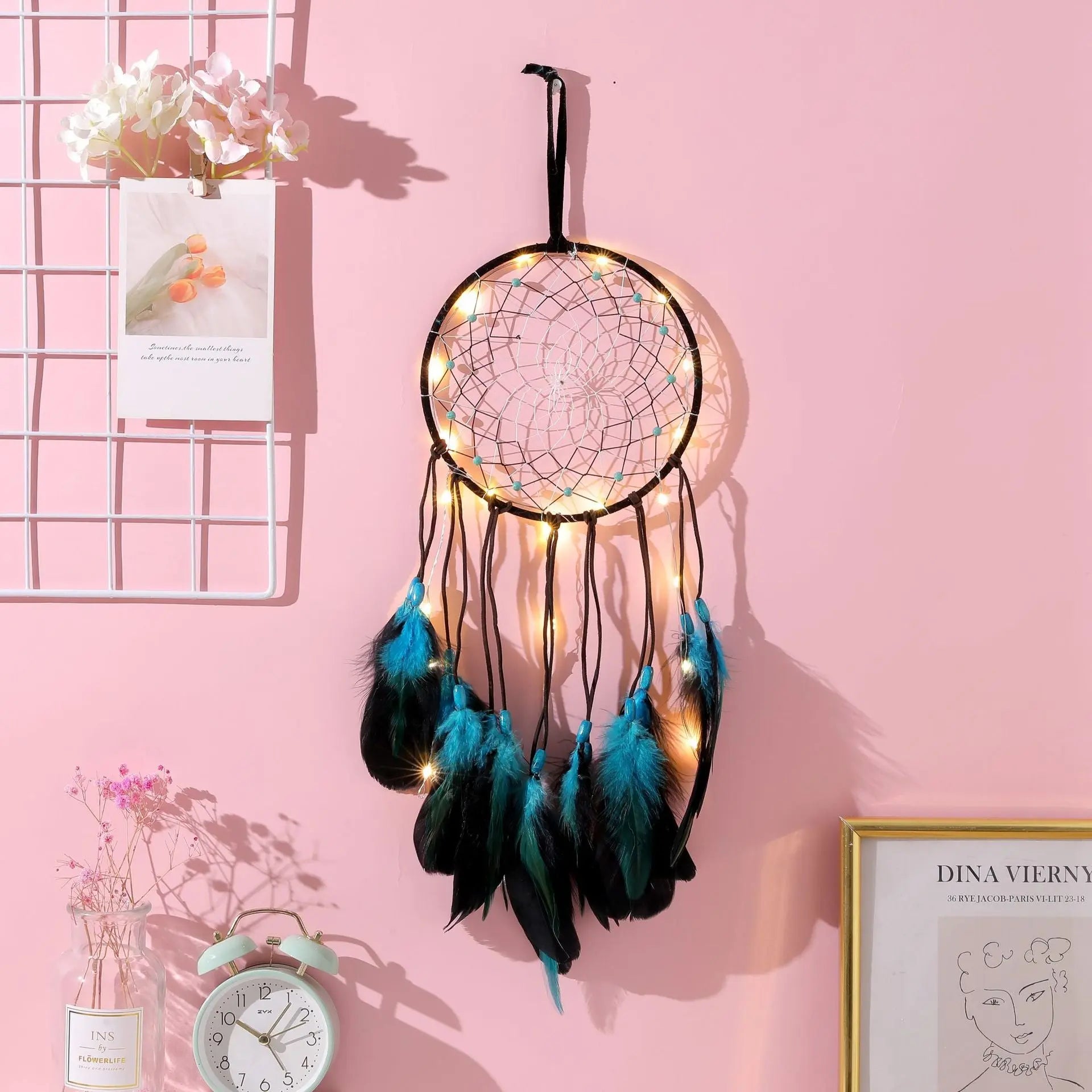 BLUE FEATHER DREAM CATCHER – WALL DECORATION-1