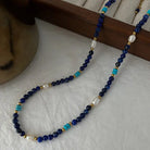 BLUE PINE STONE BLUE GOLD STONE BALANCED EMOTIONAL NECKLACE-4