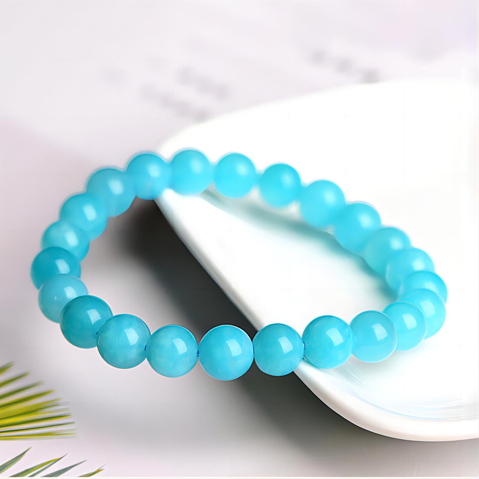 LIGHT BLUE RIVER STONE BRACELETS-3