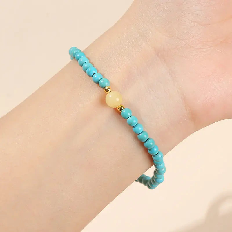 BLUE TURQUOISE BEIGE JADE CAREER BRACELET-2