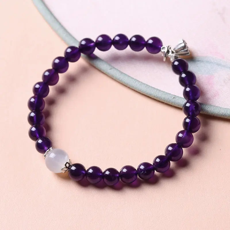 CALM ONE'S MIND MOONSTONE AMETHYST ENERGY BRACELET-1