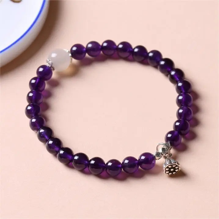 CALM ONE'S MIND MOONSTONE AMETHYST ENERGY BRACELET_2