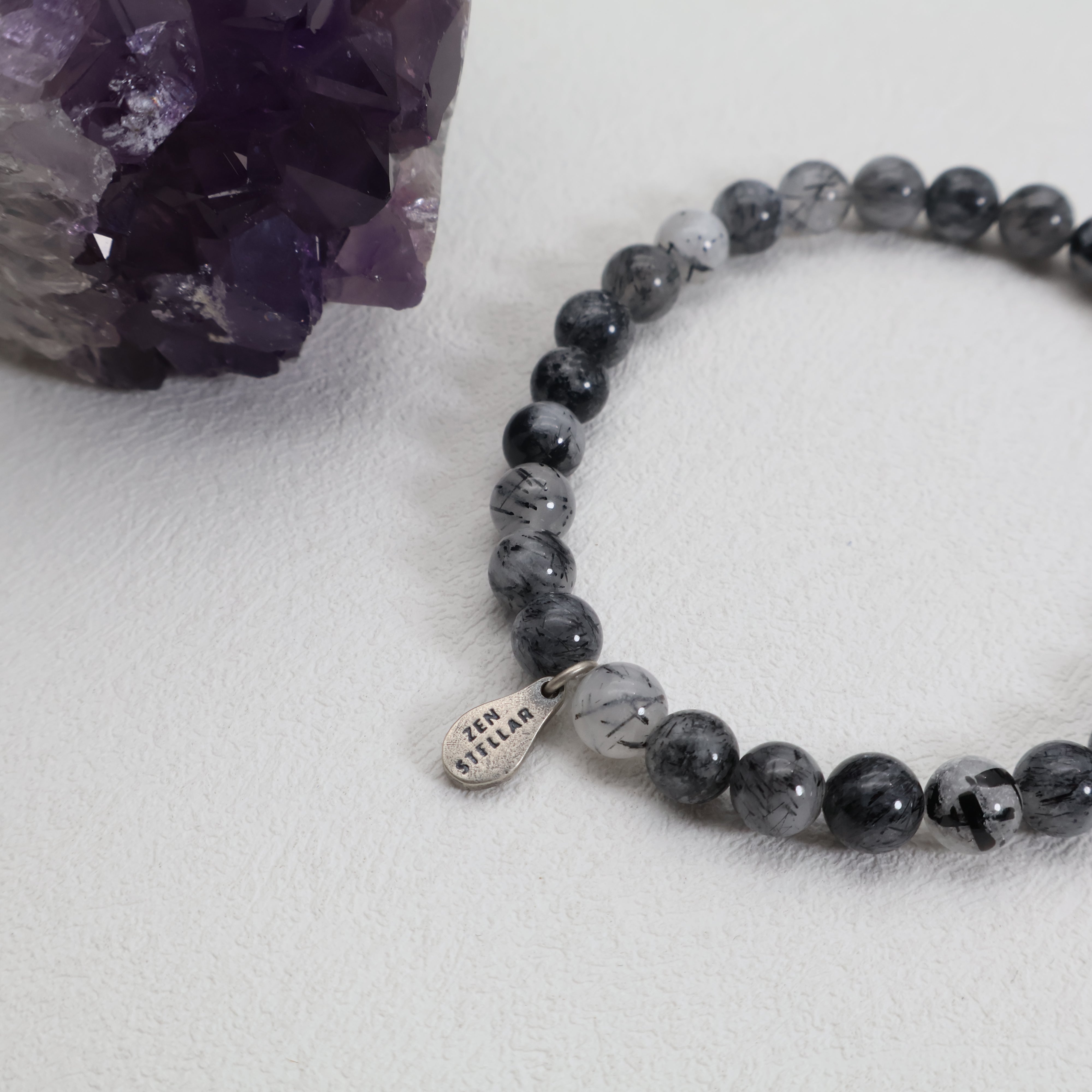 CAPRICORN BLACK RUTILATED QUARTZ CRYSTAL BRACELET-3