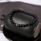 CAPRICORN-SILVER BEAD OBSIDIAN ELIMINATION ANNOYANCE BRACELET-3