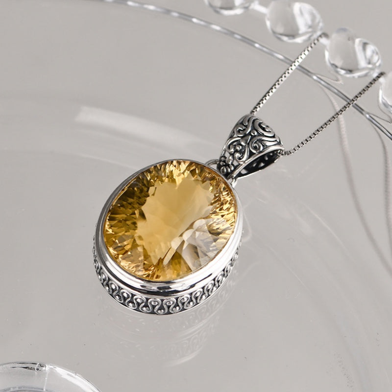 CITRINE OVAL PENDANT-3