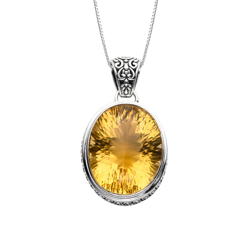 CITRINE OVAL PENDANT-1