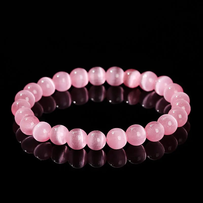 DEEP PINK CAT'S EYE CRYSTAL BRACELET-1