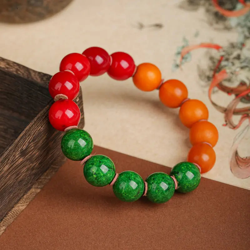 DOBO ROUND BEAD GNARLY HORN BRACELETS-2