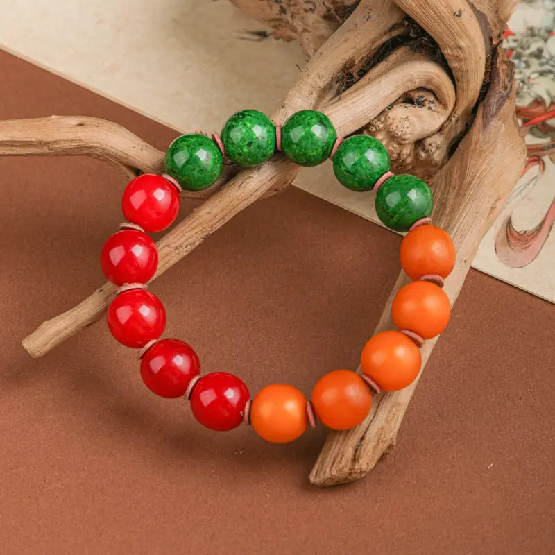 DOBO ROUND BEAD GNARLY HORN BRACELETS-4