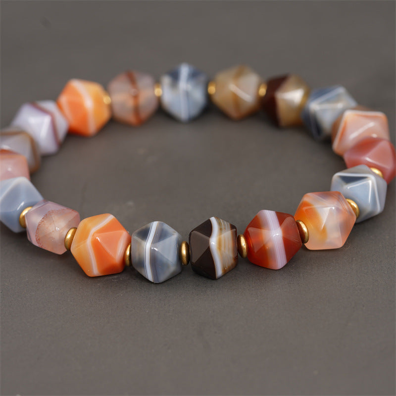 DUOBAO OCTAGONAL AGATE BRACELETS-2