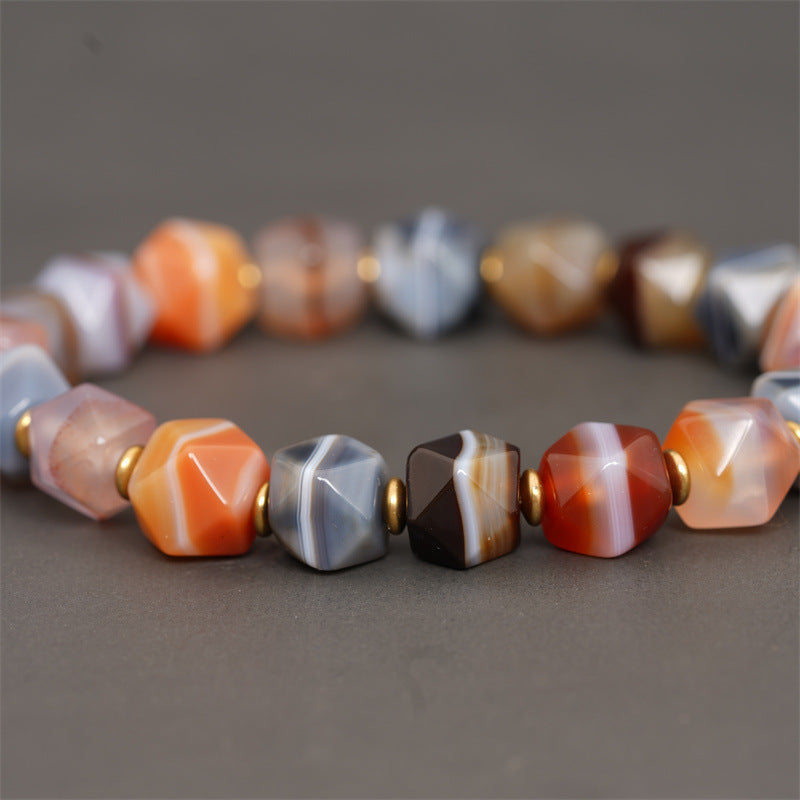 DUOBAO OCTAGONAL AGATE BRACELETS-3