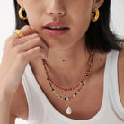 EXQUISITE COLORED WHEEL STONES ENHANCE TEMPERAMENT NECKLACE-9