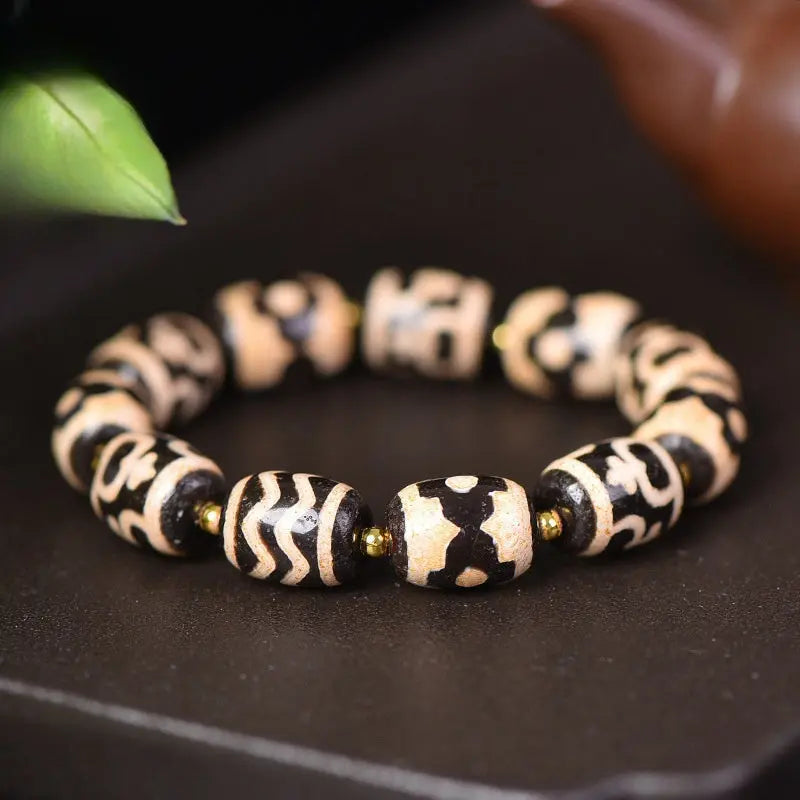 WATER PATTERN THREE-EYE DZI BRACELETS-1