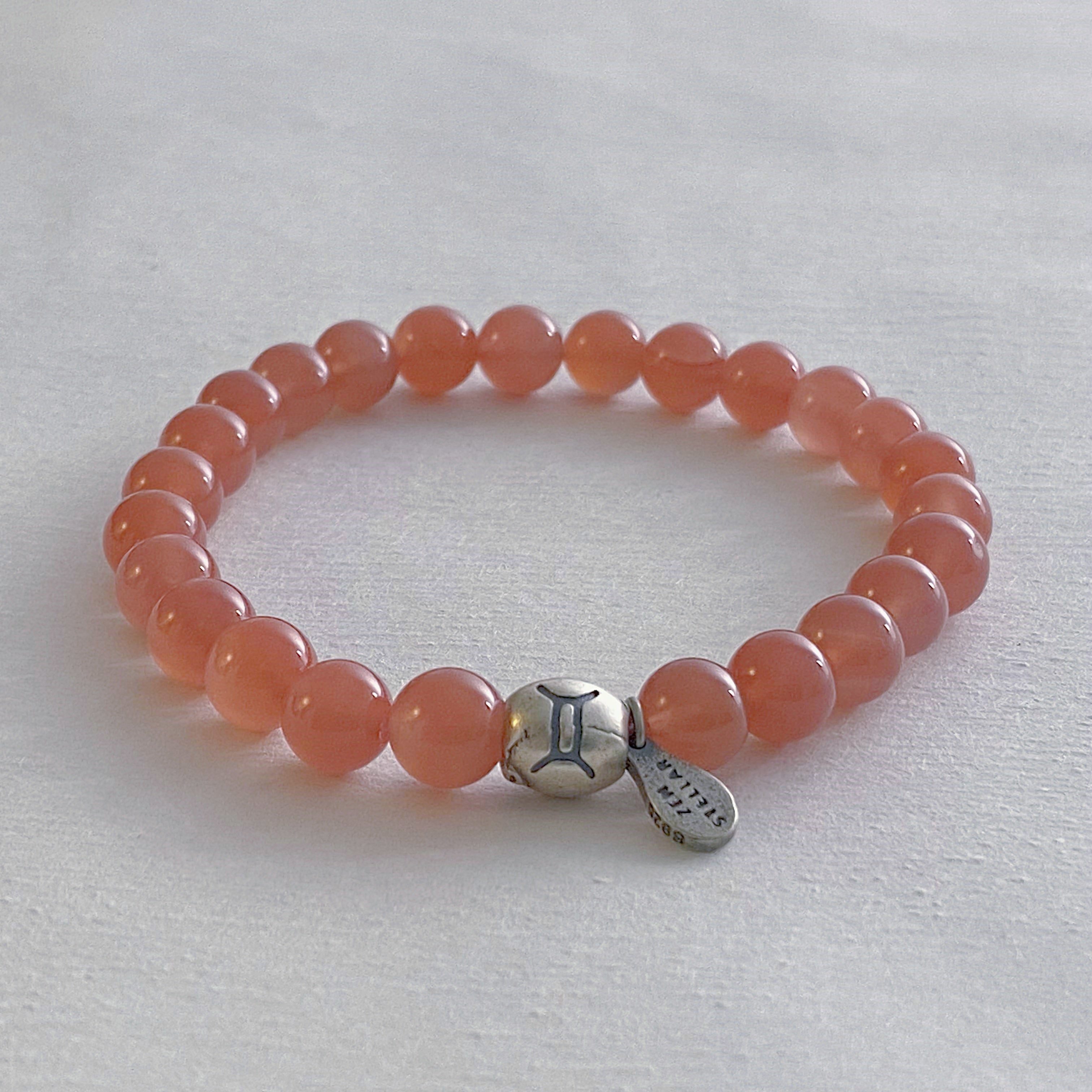 GEMINI PINK AGATE CRYSTAL BRACELET-1