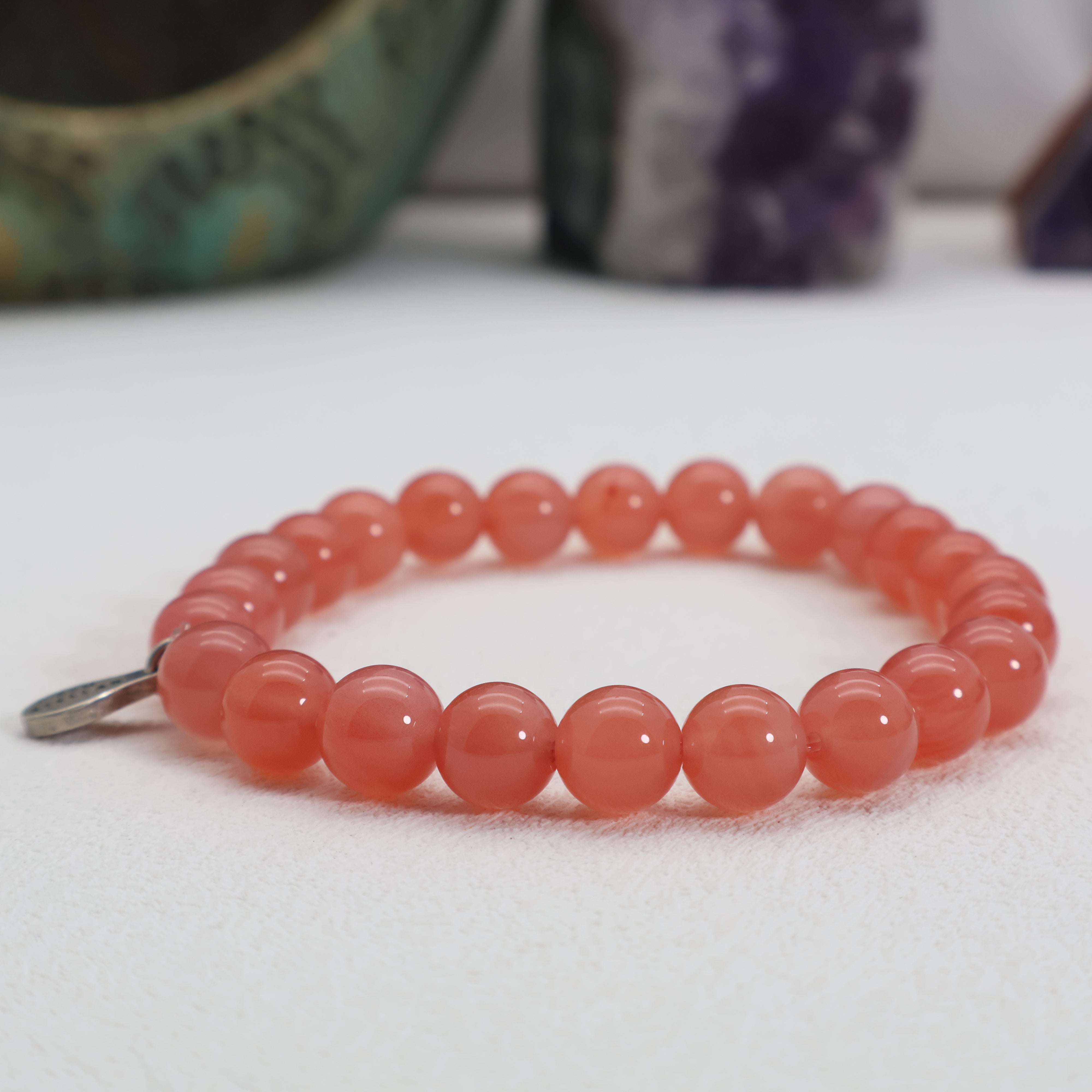 GEMINI PINK AGATE CRYSTAL BRACELET-1