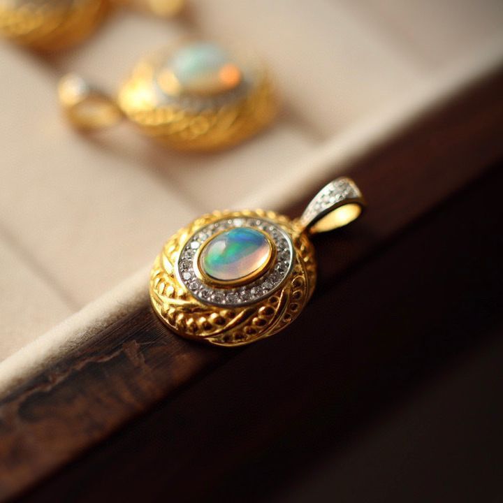 GOLD PLATED OPAL PENDANT-1