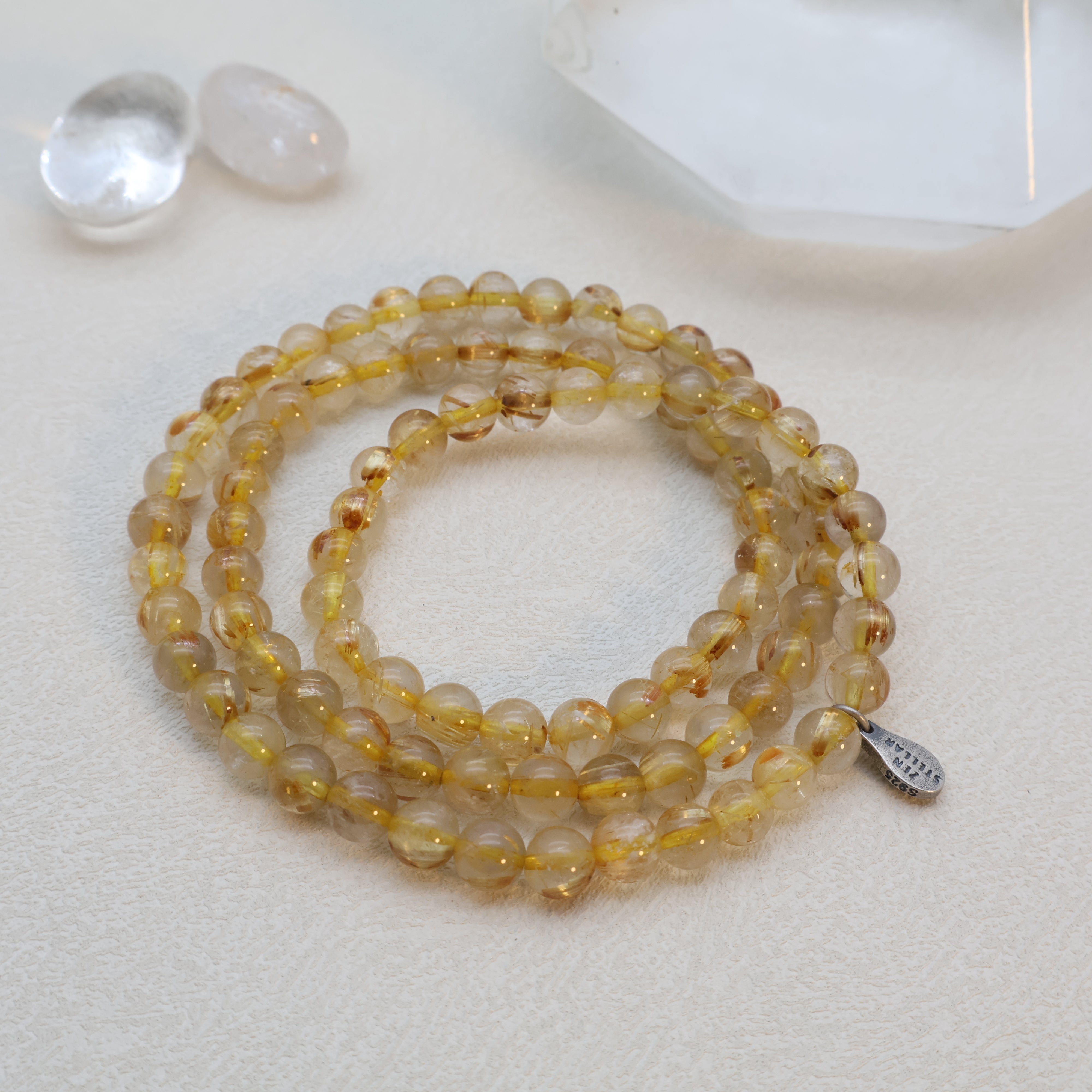 GOLDEN RUTILATED MULTI-CIRCLE BRACELET-3