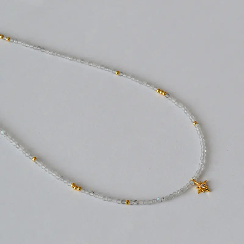 GRAY MOONSTONE GIVE HOPE STAR NECKLACE-3