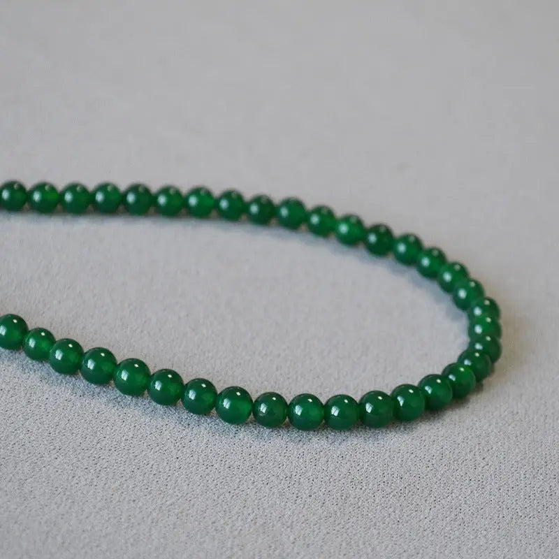 GREEN AGATE ANTI-AGING COLLARBONE NECKLACE-6