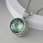 GREEN CRYSTAL CABOCHON PENDANT-5