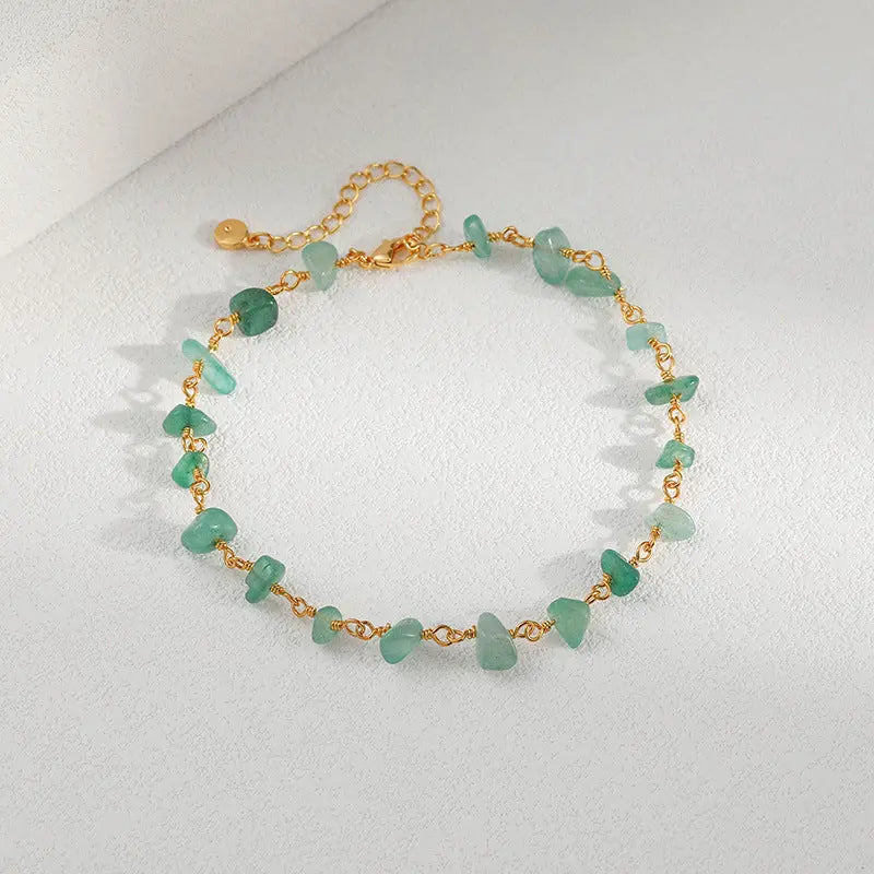 GREEN NATURAL STONE STABILIZING EMOTIONAL ANKLET-1