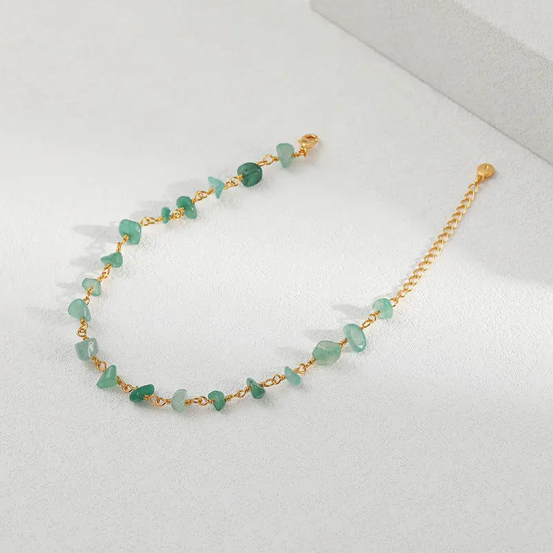 GREEN NATURAL STONE STABILIZING EMOTIONAL ANKLET-3