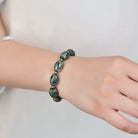 GREEN WATER WAVE DZI AGATE BRACELET-2