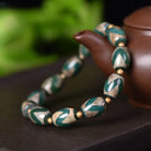 GREEN WATER WAVE DZI AGATE BRACELET-3