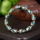 GREEN WATER WAVE DZI AGATE BRACELET-4