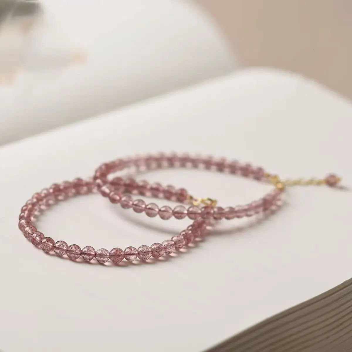 HEARTWARMING SPOTTED STRAWBERRY CRYSTAL LOVE ENERGY  BRACELET-3