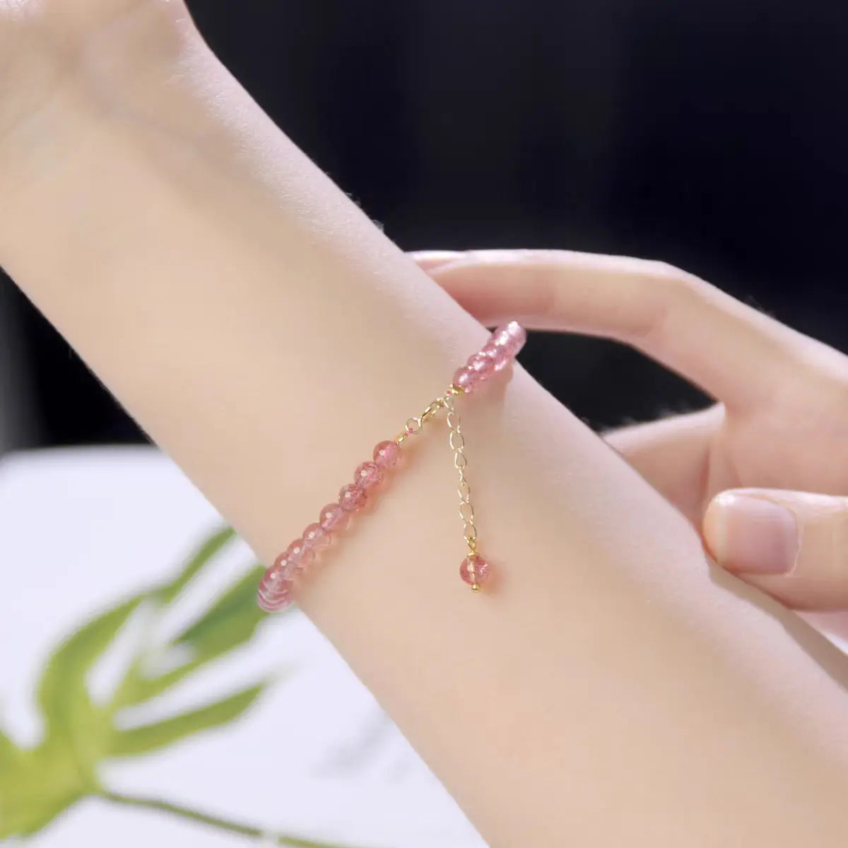 HEARTWARMING SPOTTED STRAWBERRY CRYSTAL LOVE ENERGY  BRACELET-2