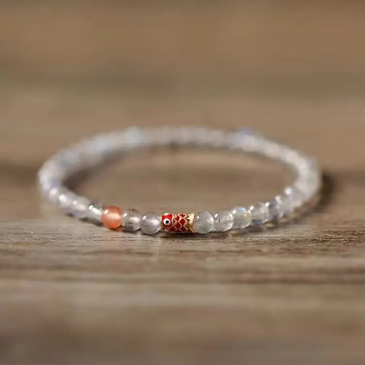 KOI GREY MOONSTONE GOOD LUCK BRACELET-3