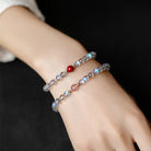 IMPROVE LOVE LUCK GRAY MOONSTONE STRAWBERRY QUARTZ ENERGY BRACELET-2