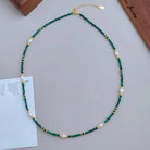 NATURAL MALACHITE PEARL PRESSURE RELIEF NECKLACE-1