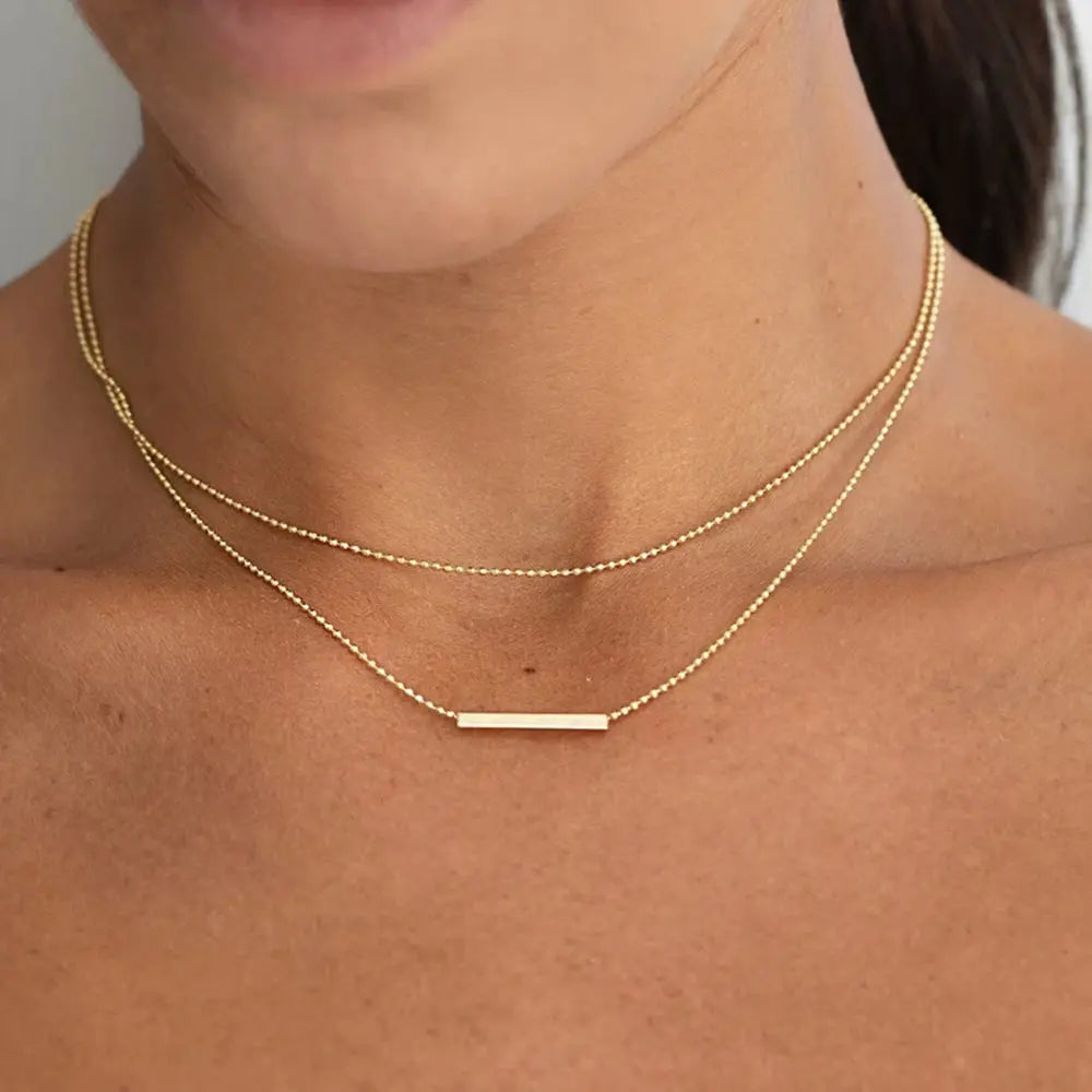 MARIA LINE TBAR TITANIUM STEEL NECKLACE-1