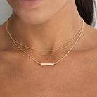 MARIA LINE TBAR TITANIUM STEEL NECKLACE-1