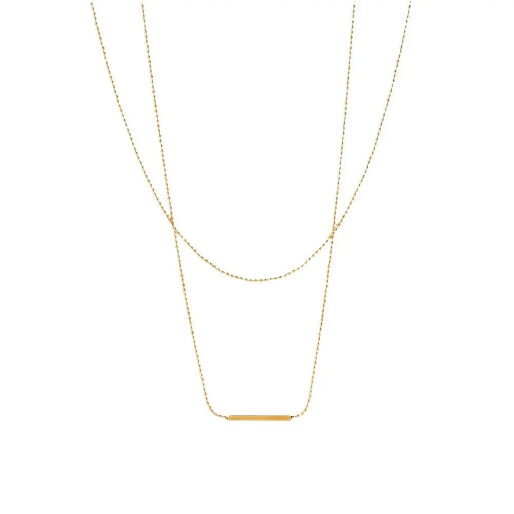 MARIA LINE TBAR TITANIUM STEEL NECKLACE-6