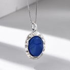 NATURAL BLUE AGATE NECKLACE PENDANT-1