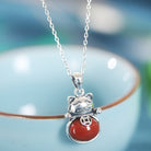 NATURAL GEMSTONE CUTE CHINCHILLA PENDANT-4