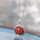 NATURAL GEMSTONE ROUND STERLING SILVER NECKLACE-1