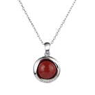 NATURAL GEMSTONE ROUND STERLING SILVER NECKLACE-7