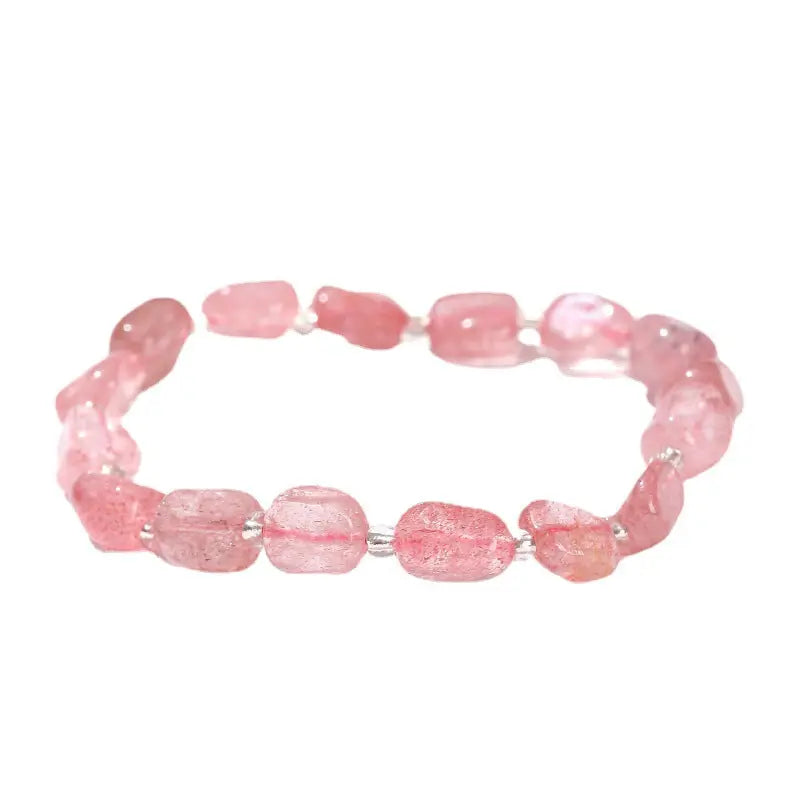 NATURAL STRAWBERRY QUARTZ ENHANCE CHARM BRACELET-4