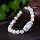 PURE WHITE AGATE DZI BRACELET-3